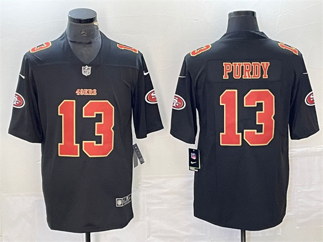 Men's San Francisco 49ers #13 Brock Purdy Black Vapor Untouchable Limited Stitched Jersey Men's San Francisco 49ers #13 Brock Purdy Black Vapor Untouchable Limited Stitched Jersey